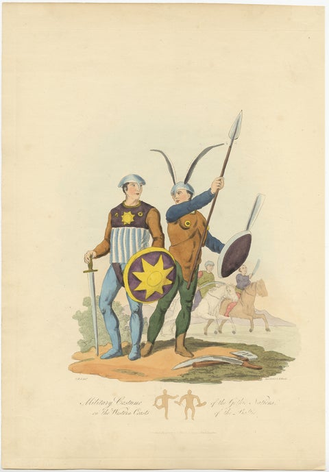 Military Costume of the Gothic Nations on the Western Coasts of the Baltic, 1815, view 2