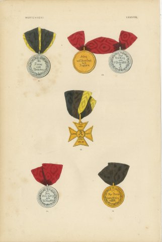 Württemberg Campaign Medals, Paris 1814, Plate LXXXVIII, Wood Engraving, 1844, view 2