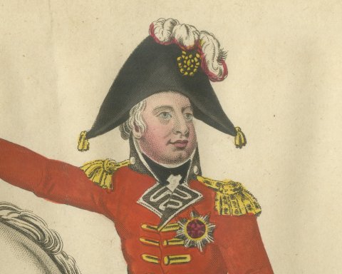 The Duke of York on a Gray Horse with a Domed City Beyond, 1815, close-up 1