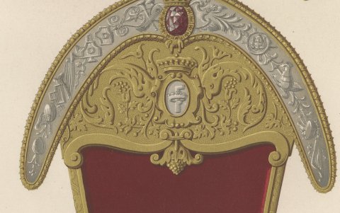 Sword of Honor given to Francis the First, 1526, Antique Print, 1851, close-up 3