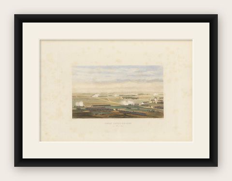 Antique Print of the Battle of Arcis-sur-Aube, 'circa 1860', shown framed