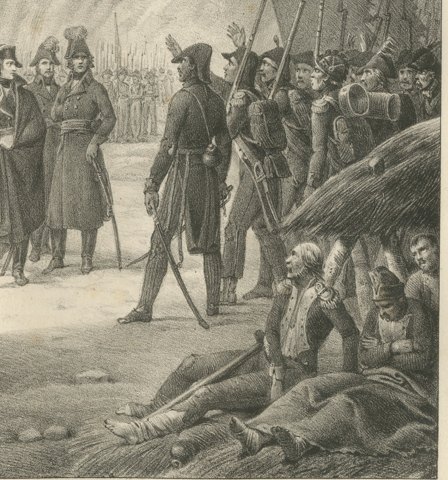 Bonaparte Takes Command of the Army of Italy, Antique Madou Lithograph, 1827, close-up 2