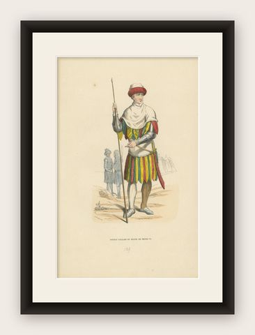 Martial Valour of an English Soldier in the Reign of Henry VI, Published in 1847, shown framed