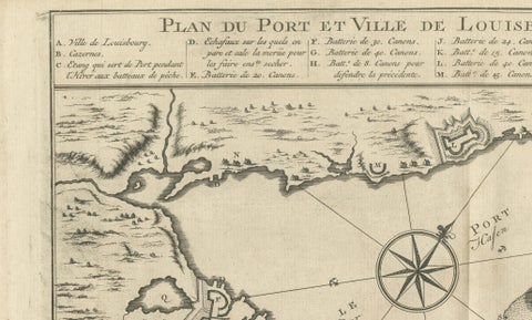 Plan of Louisbourg Harbor and Fortress, Cape Breton Island, c.1756, close-up 5