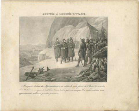 Bonaparte Takes Command of the Army of Italy, Antique Madou Lithograph, 1827, view 2