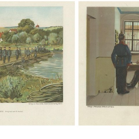 Military Lithographs, Prussian Soldiers on Duty by R. Knötel, 1900, close-up 3