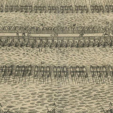 The Duke of Parma's Pontoon Bridge in The Siege of Antwerp, 1632, close-up 4