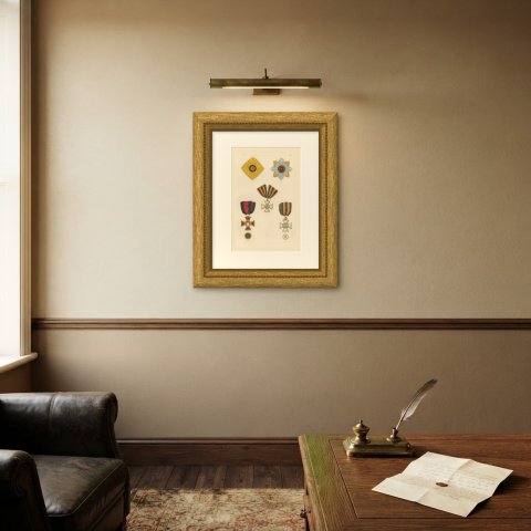 Orders of Russia, Saint Vladimir and Saint George Insignia, Plate LXVI, 1844, shown framed on a wall