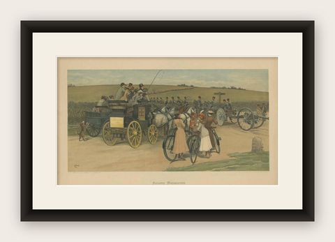 Antique Military Print of a Troop Manoeuvre by C.E. Clifford, 1901, shown framed