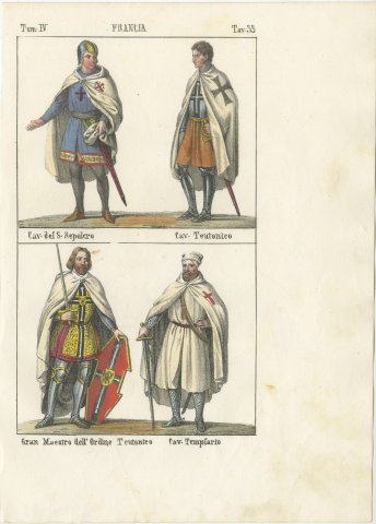 Knights of the Holy Sepulchre, Teutonic Order and Templars, Lithograph, 1842, view 2
