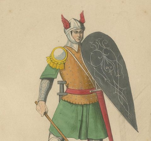 Vigilance in Arms: A Renaissance Infantryman Prepared for Battle, 1847, close-up 2