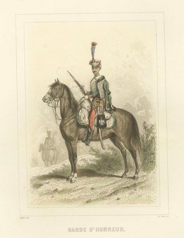 Napoleonic Cavalry Uniforms, Honor Guard, Dutch and Polish Lancers, 1859, close-up 1