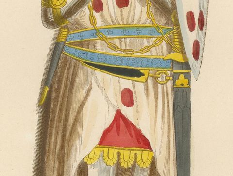Engraving of Le Chevalier Gifford de Léchampton: The Gallant Knight, 1847, close-up 2