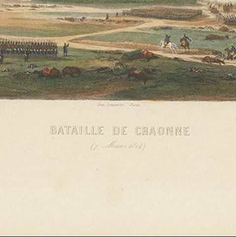 Antique Print of the Battle of Craonne, circa 1860, close-up 1