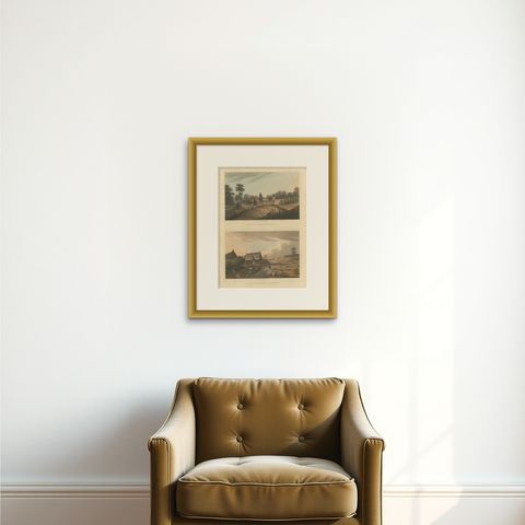 Napoleon’s Last Stand: Views of Hougoumont and La Haye Sainte After Waterloo, shown framed on a wall