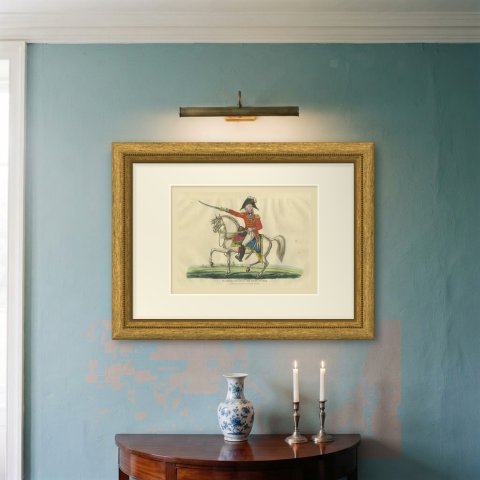 The Duke of York on a Gray Horse with a Domed City Beyond, 1815, shown framed on a wall