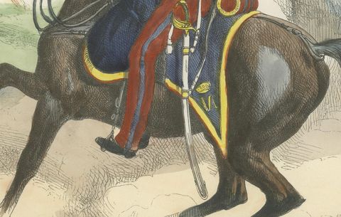 Chevau-Légers Lanciers, Imperial Guard Cavalry, Napoleon, Handcolored in 1843, close-up 2
