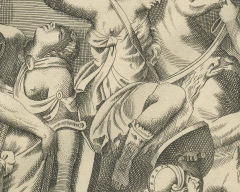 Roman Cavalry Battle Reliefs from Constantine's Arch, Montfaucon, 1722, close-up 1