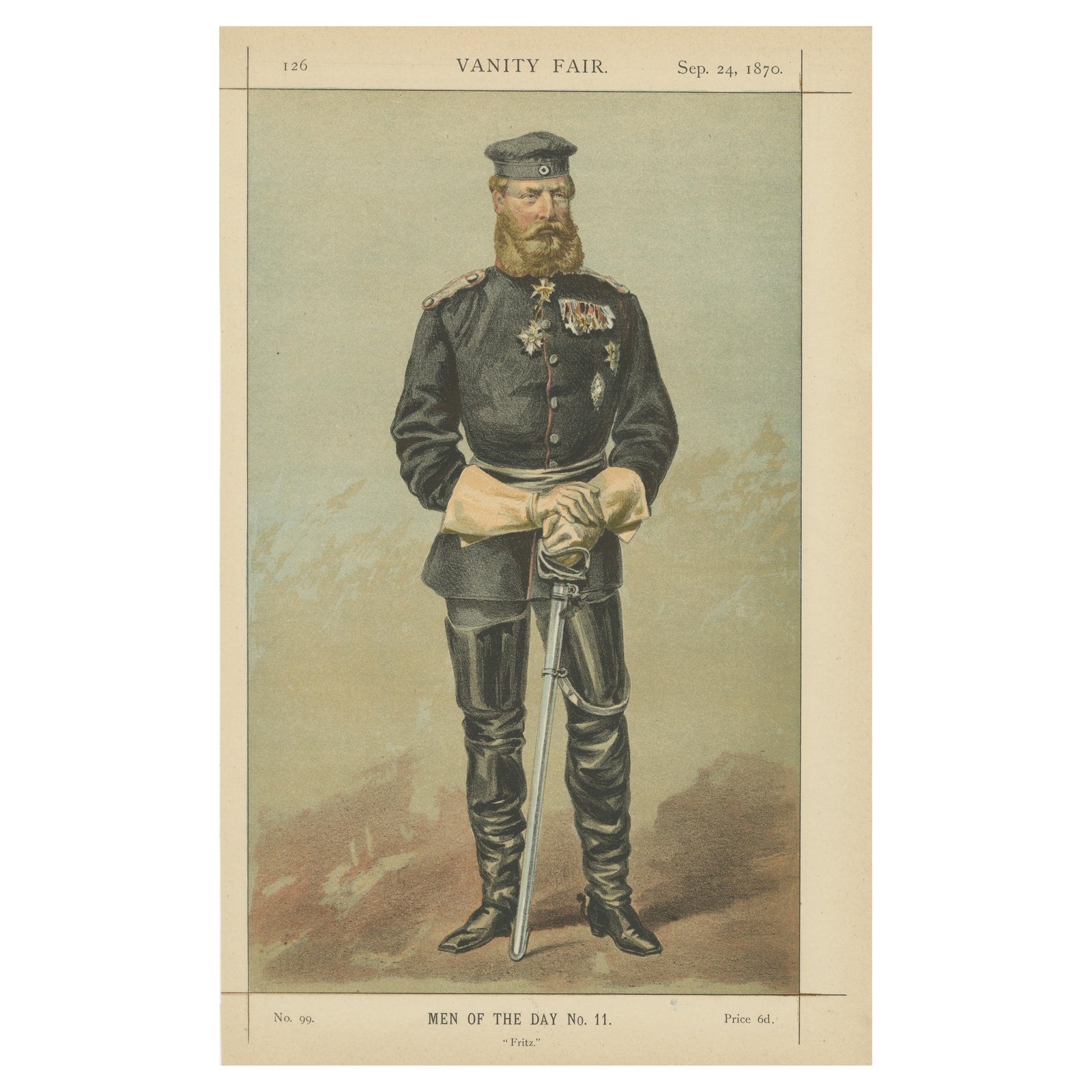 German Military Portrait, Vanity Fair Men of the Day No. 11, 1870