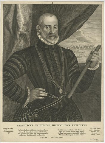 Very Rare Print of Franciscus Valdesius, Commander of the Spanish Troops, 1649, close-up 1