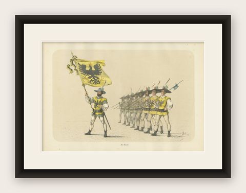 March of the Imperial Guards in the Bernese Festive Procession, 1855 Lithograph, shown framed