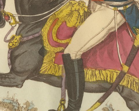 King Frederick William III Pointing from a Rearing Black Horse, 1815, close-up 2