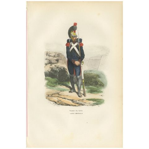 Sapeur du Génie, Garde Impériale, French Military Uniform Print, 1843