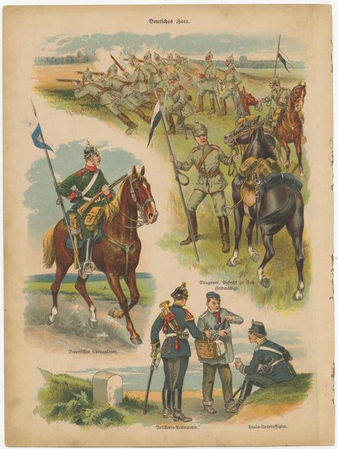 Set of 10 Antique Military Costume Prints, view 8