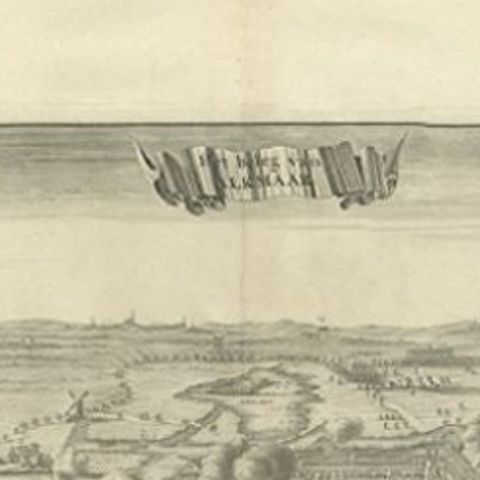 Antique Print of the Siege of Alkmaar in the Netherlands, 1681, close-up 1
