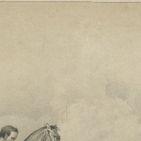 Antique Print of Dutch Prince Willem of Orange at the Battle of Waterloo, c.1855, close-up 1