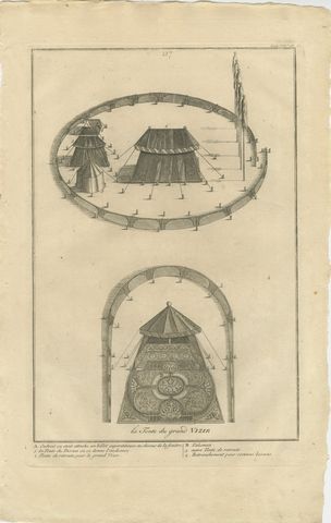 Ottoman Military Encampment, The Grand Vizier’s Tent, 1734 Engraving, view 2