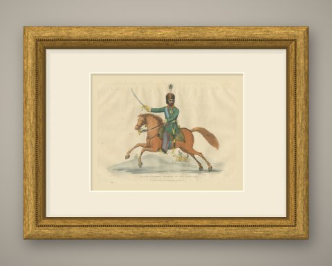 Count Platov, Hetman of the Cossacks, with Lancers Beyond, 1815, shown framed