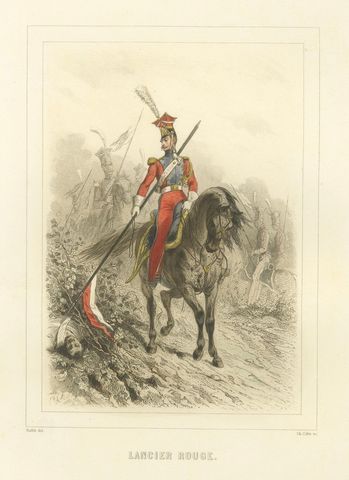 Napoleonic Cavalry Uniforms, Honor Guard, Dutch and Polish Lancers, 1859, close-up 2