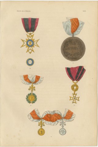 Papal States, Saint Sylvester Cross and Gregory XVI Medals, Plate XXX, 1844, view 2