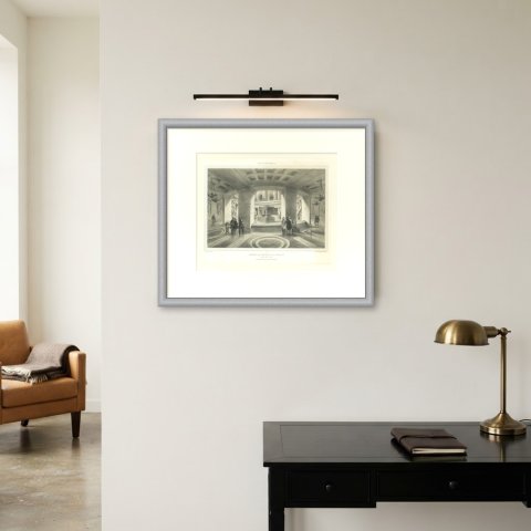 Tomb of Napoleon, Les Invalides, Paris, Antique Lithograph, circa 1861, shown framed on a wall