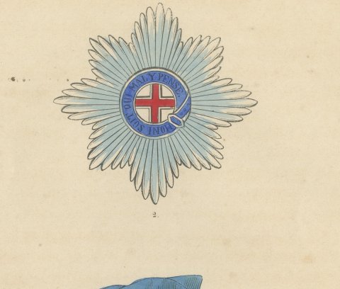 Great Britain, Order of the Garter Insignia, Plate XXXII, Wood Engraving, 1844, close-up 1