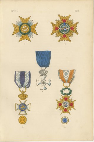 Orders of Spain, San Hermenegildo and Isabella the Catholic, Plate XXVII, 1844, view 2
