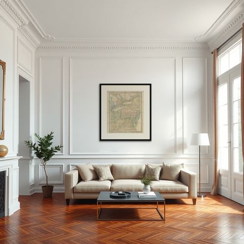 American Civil War “Seat of War” Map, Published Just After Bull Run, 1861, shown framed in a room