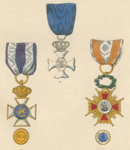Orders of Spain, San Hermenegildo and Isabella the Catholic, Plate XXVII, 1844, close-up 2
