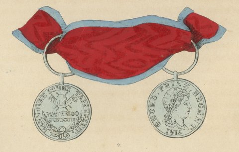 Hanover, Waterloo Medal and Service Medals, Plate XXXIX, Wood Engraving, 1844, close-up 3