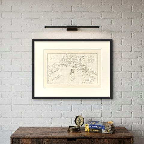 Hannibal's Expedition into Italy with His Marches Traced, d'Anville, 1818, shown framed on a wall