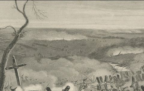 Battle of Montmirail, February 11, 1814, Iconic Napoleonic War Engraving, close-up 1