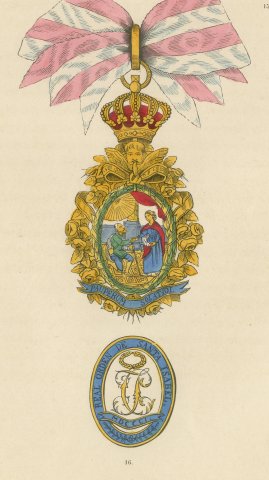 Orders of Portugal, Saint Isabel and Vila Viçosa Insignia, Plate LIX, 1844, close-up 2