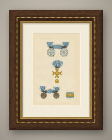 Schwarzburg, War of Liberation Cross and Medals, Plate LXXVIII, 1844, shown framed