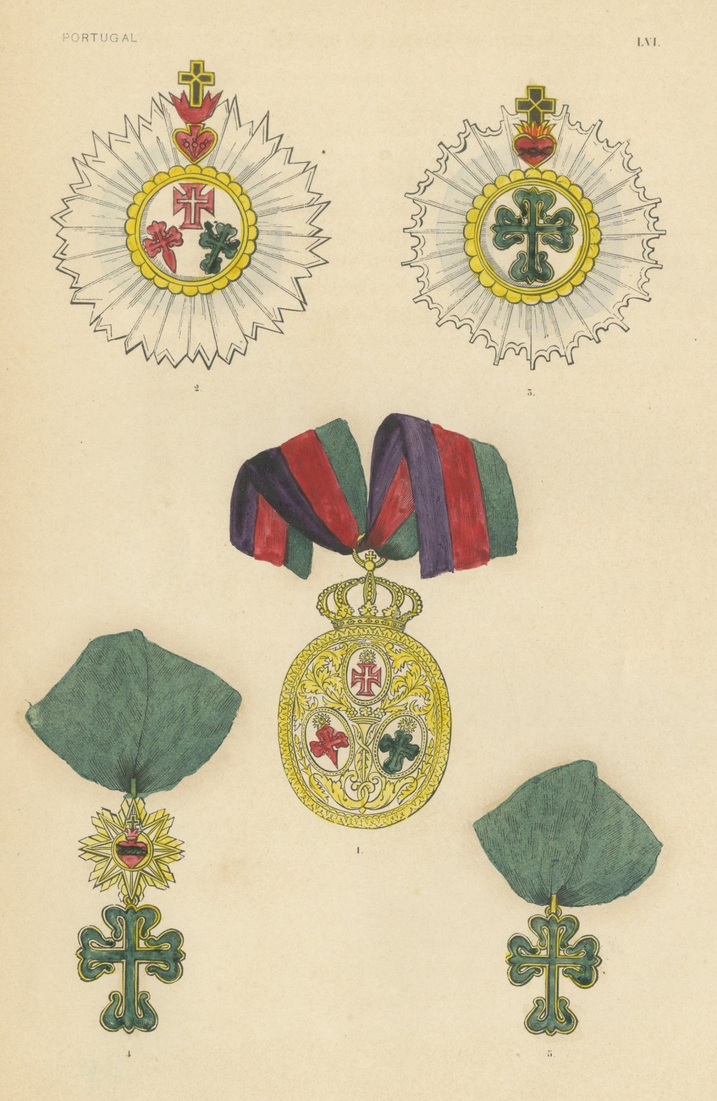 Orders of Portugal, Badge of the Three Military Orders, Plate LVI, 1844