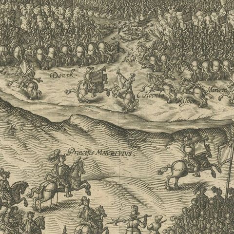 Battle of Turnhout 1597, Dutch and English Victory over Spanish, Published 1700, close-up 4