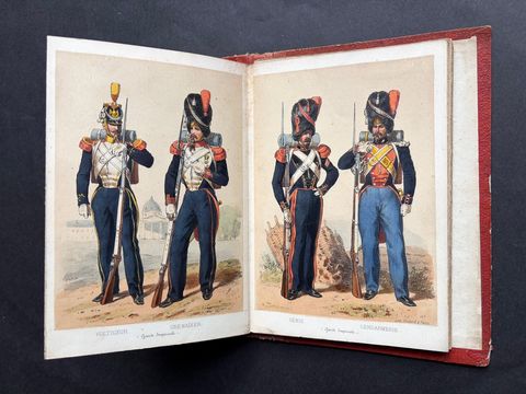 L’Armée, La Garde Impériale, Antique Concertina of 20 Military Plates, 1856, view 6