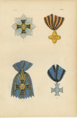 Orders of Russia, Virtuti Militari Insignia and Izmail Cross, Plate LXVIII, 1844, view 2