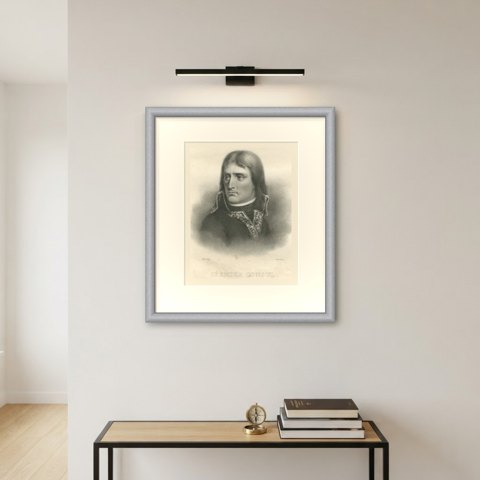 Napoleon as First Consul, Frontispiece Portrait, Antique Madou Lithograph, 1827, shown framed on a wall