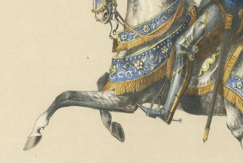 Festival Cavalcade, The Waldmann Knight in Majestic Parade, Published in 1855, close-up 1